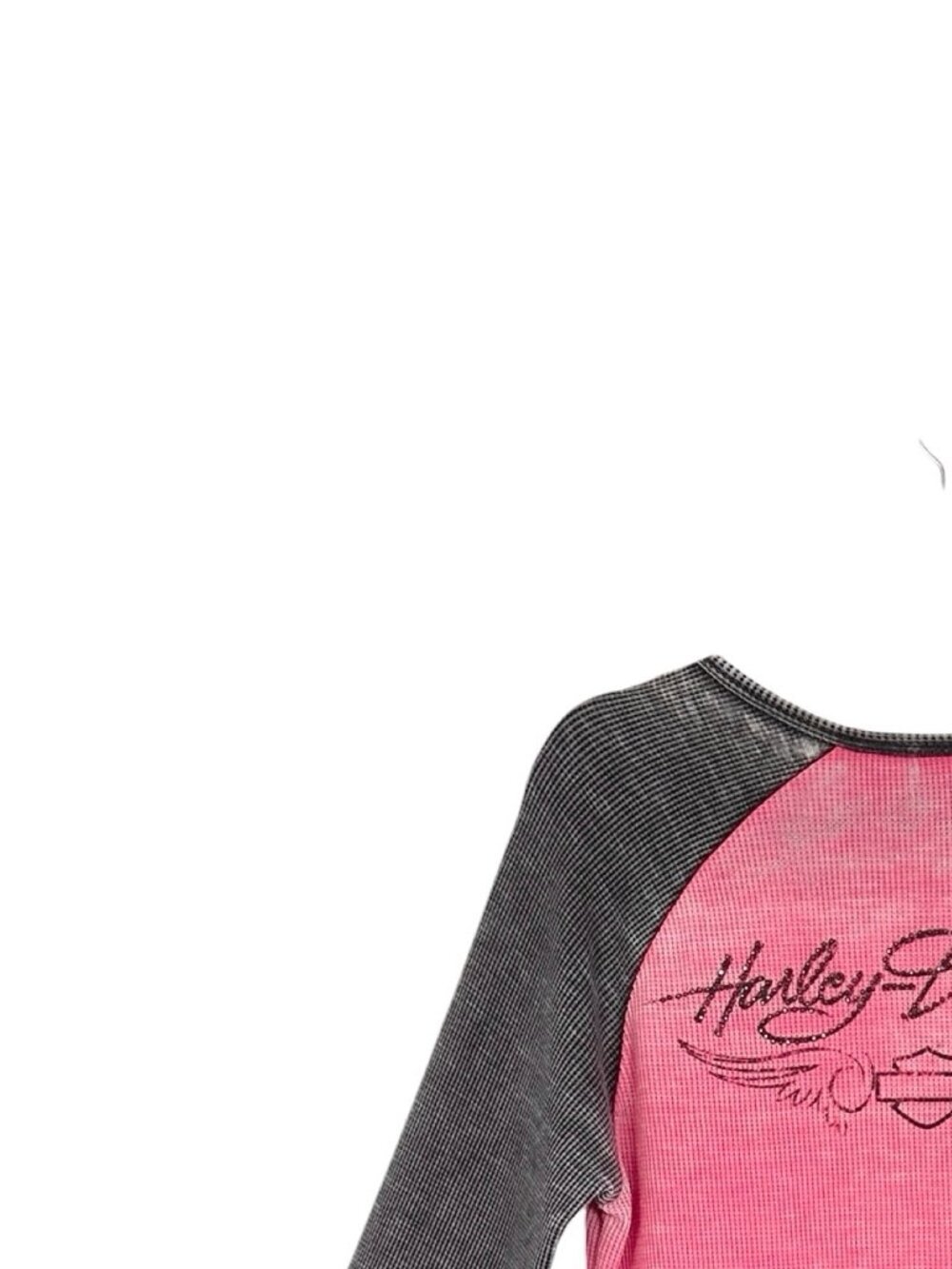 Harley-Davidson Pink Label Waffle Knit Henley - Picture 5 of 7